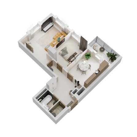 
  Продается 2-комн. квартира 58.74 м², в ЖК Золотой Берег, литер 3. Фото 1.
