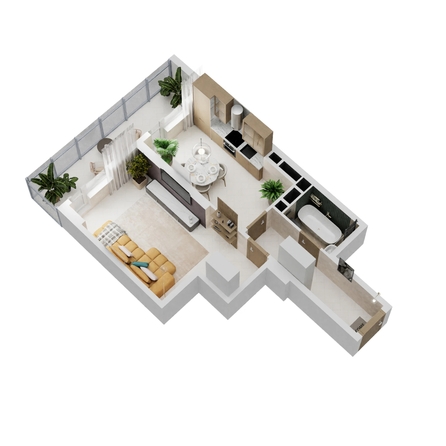 
   Продам 1-комнатную, 43.38 м², Золотой Берег, литер 6

. Фото 1.