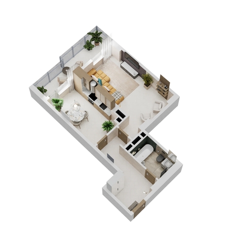 
  Продается 1-комн. квартира, 53.55 м², ЖК Золотой Берег, литер 1
. Фото 1.