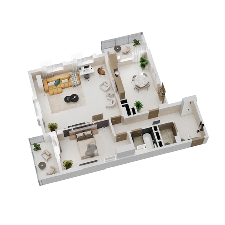 
  Продается 2-комн. квартира, 97.37 м², ЖК Золотой Берег, литер 5
. Фото 1.