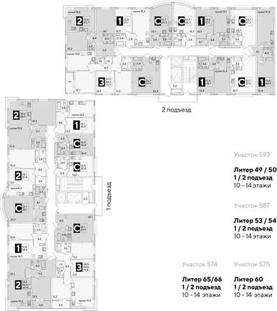 
  Продается 2-комн. квартира, 58.9 м², ЖК Самолет, литера 65
. Фото 2.