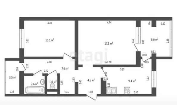
  Продается 2-комн. квартира, 65 м², Ленина ул, д. 175
. Фото 22.
