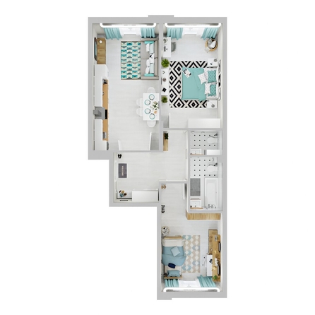 
  Продается 2-комн. квартира, 61.4 м², ЖК Зеленая территория, литера 1.1
. Фото 2.