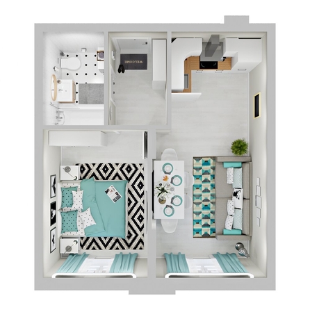 
  Продается 1-комн. квартира, 37.51 м², ЖК Зеленая территория, литера 1.2
. Фото 2.