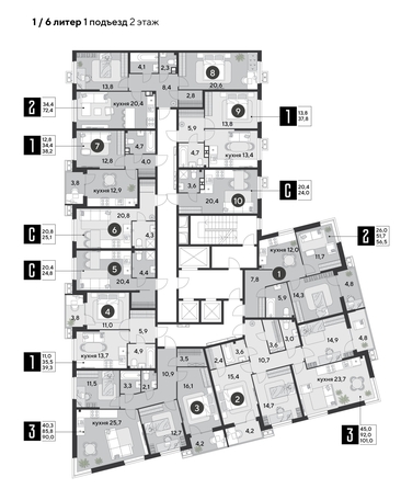 
  Продается студия, 24 м², ЖК Парк Победы 2, литера 6
. Фото 1.