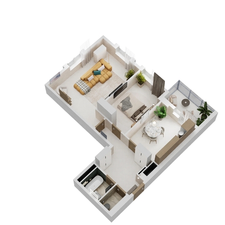 
  Продается 2-комн. квартира, 65.84 м², ЖК Золотой Берег, литер 6
. Фото 1.