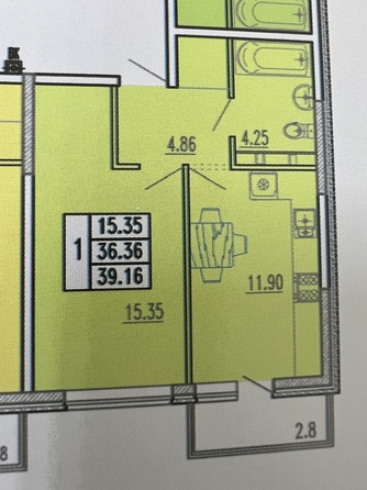 
  Продается 1-комн. квартира, 39 м², Ивана Голубца ул, д. 147
. Фото 5.