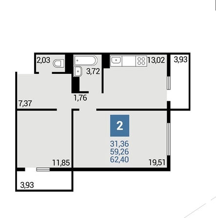 
  Продается 2-комн. квартира, 62 м², Ленина ул, д. 233
. Фото 7.