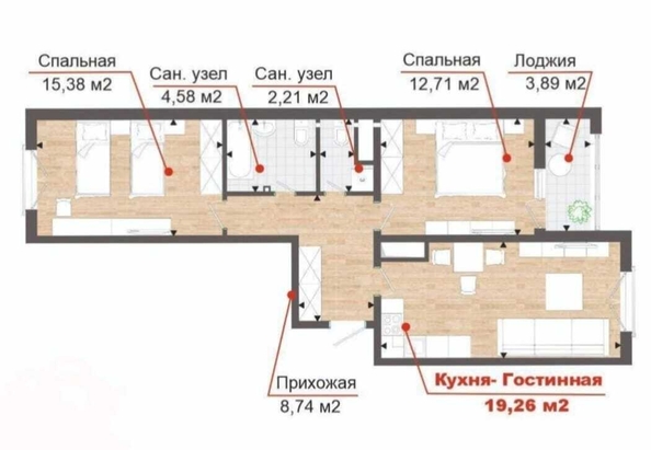
  Продается 2-комн. квартира, 67 м², Супсехское ш, д. 39к16
. Фото 27.