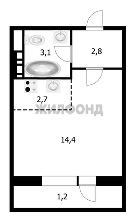 
  Продается студия, 23.8 м², Западный Обход ул, д. 42 к7
. Фото 11.