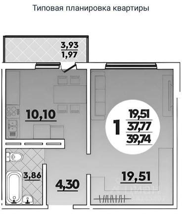 
  Продается 1-комн. квартира, 42 м², Адмирала Пустошкина ул, д. 10
. Фото 17.