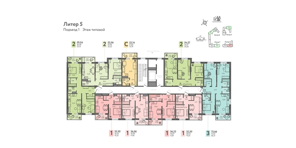 
  Продается 1-комн. квартира, 32.3 м², ЖК Теплые края, литер 5
. Фото 1.