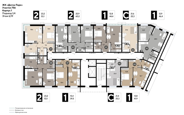
  Продается 1-комн. квартира, 44.4 м², ЖК DOGMA PARK (Догма парк), литера 13
. Фото 2.