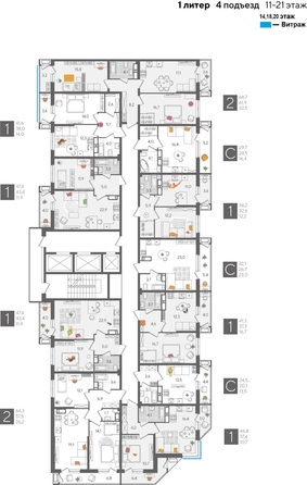 
  Продается студия, 32.1 м², ЖК Рекорд 2, литера 1
. Фото 2.