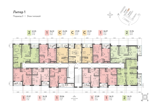 
  Продается 2-комн. квартира, 49.9 м², ЖК Клубный квартал «Друзья», лит 1
. Фото 18.