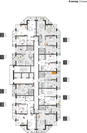 
  Продается 3-комн. квартира, 87.7 м², ЖК Рекорд 2, литера 4
. Фото 2.