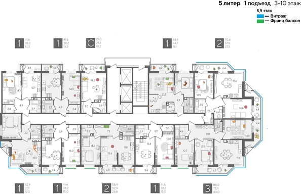 
  Продается студия, 29.3 м², ЖК Рекорд 2, литера 5
. Фото 2.