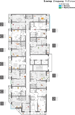 
  Продается 1-комн. квартира, 36.2 м², ЖК Рекорд 2, литера 5
. Фото 2.
