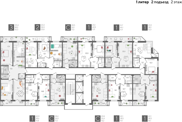 
  Продается студия, 29.8 м², ЖК Рекорд 2, литера 1
. Фото 2.