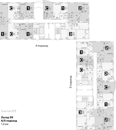 
  Продается 1-комн. квартира, 44.6 м², ЖК Самолет, литера 59
. Фото 2.