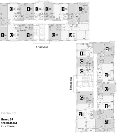 
  Продается 3-комн. квартира, 73.2 м², ЖК Самолет, литера 59
. Фото 2.