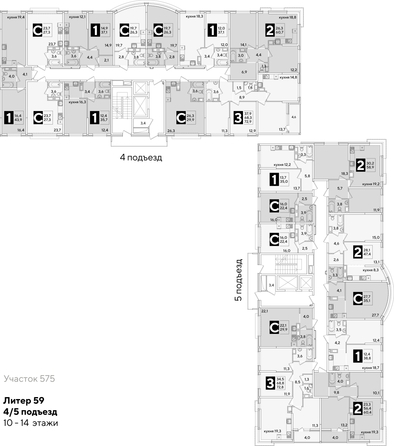 
  Продается студия, 35.1 м², ЖК Самолет, литера 59
. Фото 2.