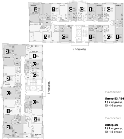 
  Продается 3-комн. квартира, 72.9 м², ЖК Самолет, литера 60
. Фото 2.