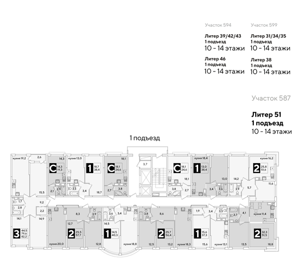 
  Продается 1-комн. квартира, 37.3 м², ЖК Самолет, литера 51
. Фото 2.