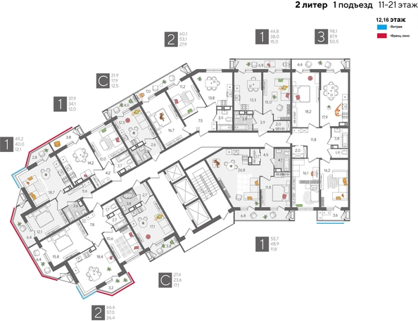 
  Продается студия, 27.4 м², ЖК Рекорд 2, литера 2
. Фото 2.