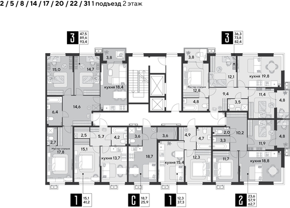 
  Продается 3-комн. квартира 93.4 м², в ЖК Парк Победы 2, литера 8. Фото 2.