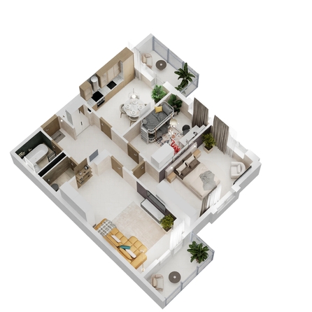 
  Продается 3-комн. квартира, 83.29 м², ЖК Золотой Берег, литер 3
. Фото 1.