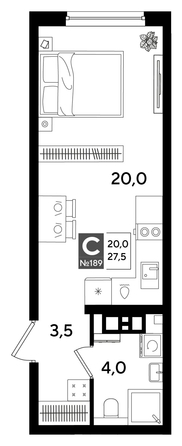 
  Продается студия, 27.5 м², ЖК DOGMA PARK (Догма парк), литера 16
. Фото 1.