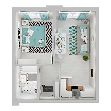 
  Продается 1-комн. квартира, 37.64 м², ЖК Зеленая территория, литера 1.2
. Фото 2.