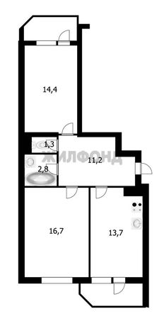 
  Продается 2-комн. квартира 63 м². Фото 21.