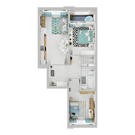 
  Продается 2-комн. квартира 59.45 м², в ЖК Зеленая территория, литера 1.2. Фото 2.