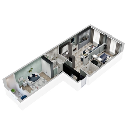 
  Продается 2-комн. квартира 66.1 м², в ЖК Зеленая территория, литера 1.2. Фото 1.
