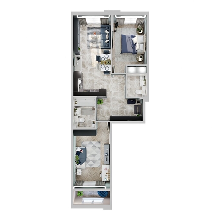 
  Продается 2-комн. квартира 66.1 м², в ЖК Зеленая территория, литера 1.2. Фото 2.