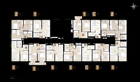 
  Продается 1-комн. квартира 36.8 м², в ЖК ГРЕЙД, литер 14. Фото 2.
