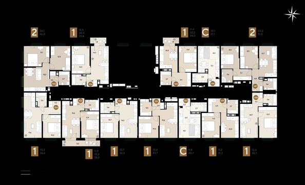 
  Продается 1-комн. квартира 35.8 м², в ЖК ГРЕЙД, литер 14. Фото 2.