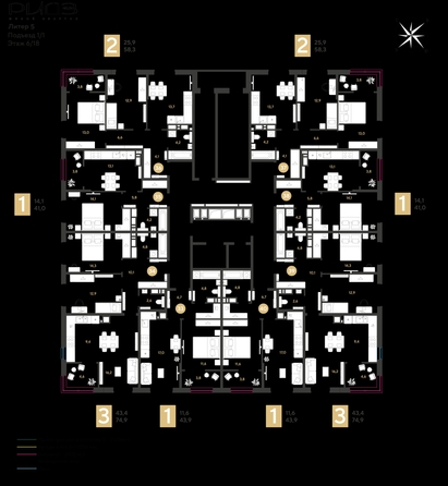 
  Продается 1-комн. квартира 41 м², в ЖК РИДЗ, литер 5. Фото 2.