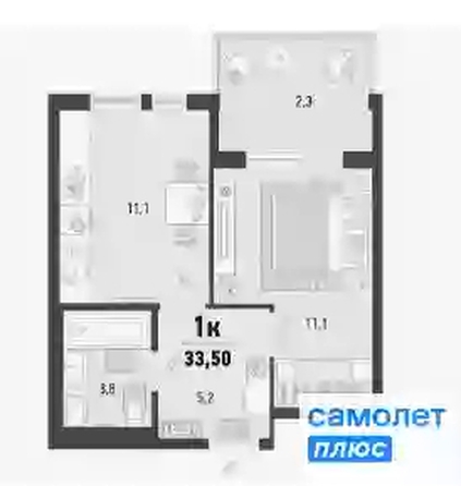 
  Продается 1-комн. квартира 33.5 м², в ЖК Барса, 3В литер. Фото 11.