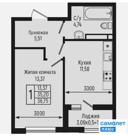 
  Продается 1-комн. квартира 36.8 м², в ЖК Ботаника Хилс, лит 3. Фото 10.