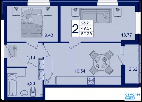 
  Продается 2-комн. квартира 50.4 м², в ЖК Дом 101. Фото 15.