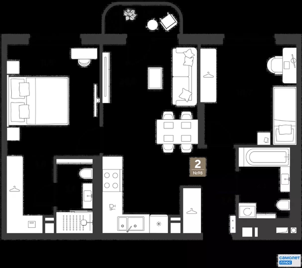 
  Продается 2-комн. квартира 59 м², в ЖК ГРЕЙД, литер 13. Фото 19.