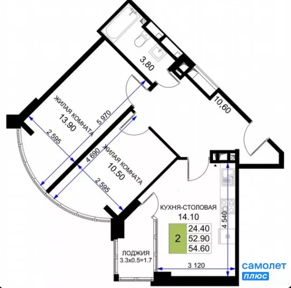 
  Продается 2-комн. квартира 54.6 м², в . Фото 12.