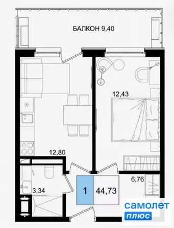 
  Продается апартамент 44 м², в ЖК Корсаков, корпус 3. Фото 18.