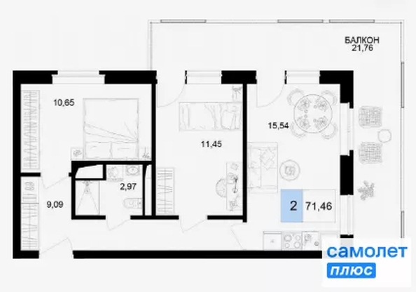 
  Продается апартамент 71 м², в ЖК Корсаков, корпус 3. Фото 18.
