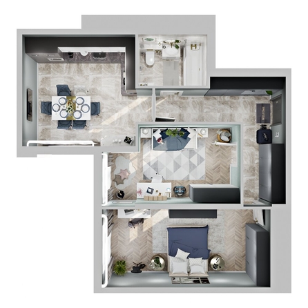 
  Продается 2-комн. квартира 62.8 м², в ЖК Зеленая территория, литера 1.2. Фото 2.