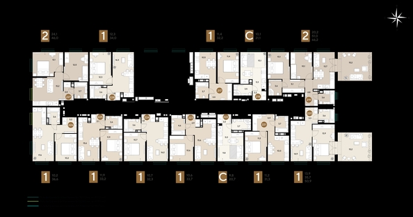
  Продается 2-комн. квартира 46 м², в ЖК ГРЕЙД, литер 14. Фото 2.