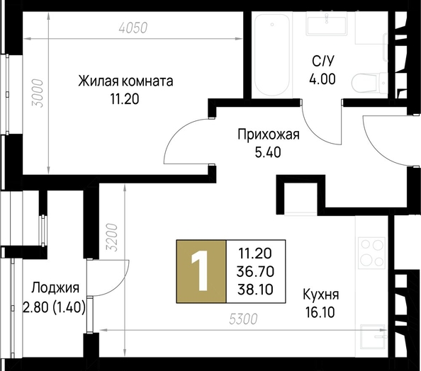 
  Продается 1-комн. квартира 38.1 м², в ЖК На Высоком берегу, дом 1. Фото 19.